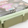 Green cartoon lunch box, household compartment-designed leak-proof portable lunch box Application Scenario